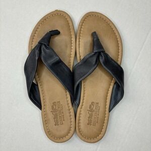 Coach And Four Sassari Leather 9 Black Thong Sandal Flip Flops Classic Designer